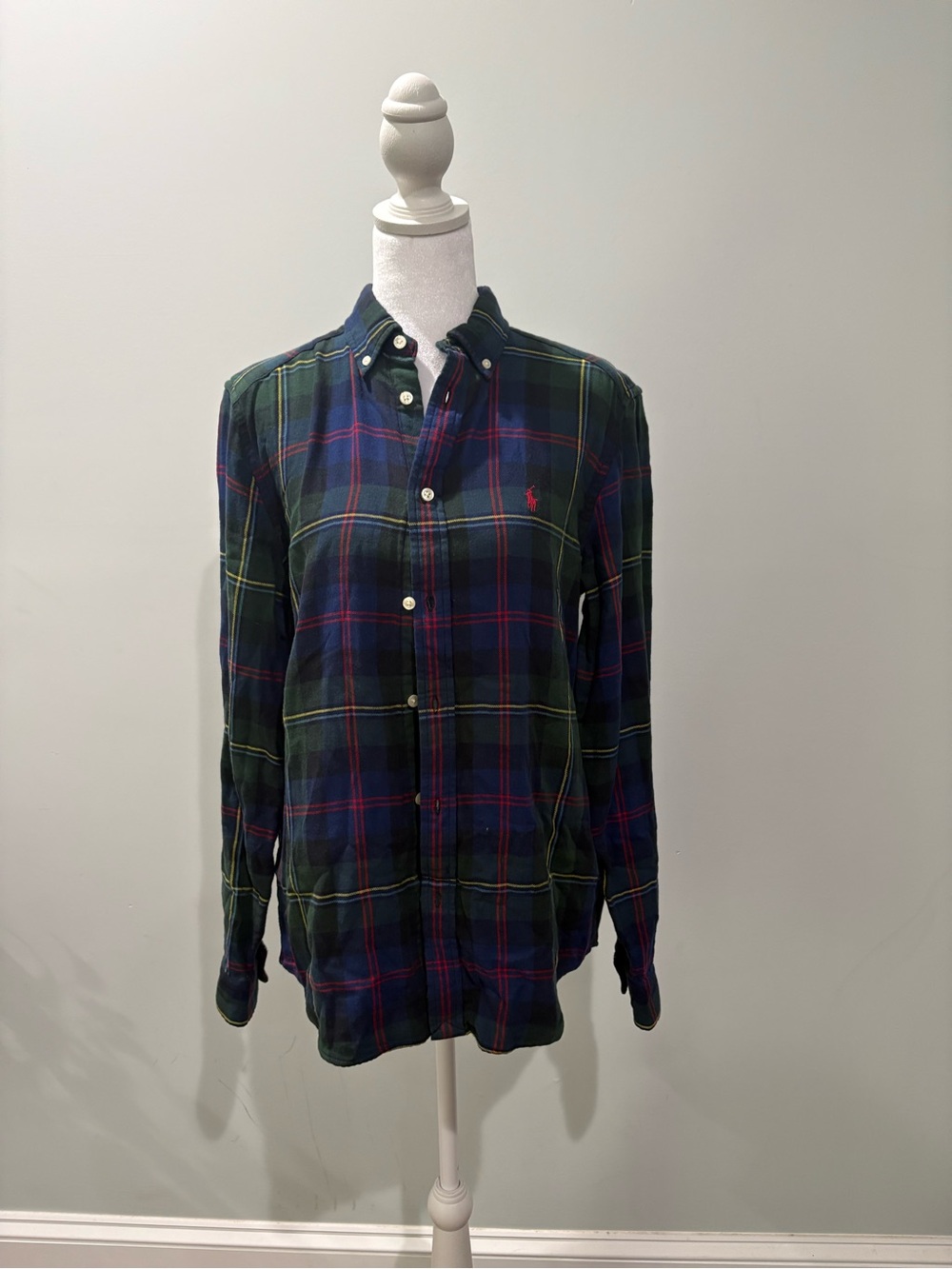 Polo by Ralph Lauren Navy Green Plaid Button-Down Shirt
